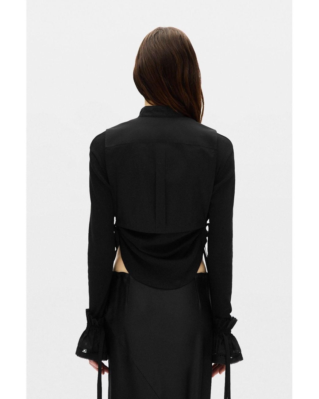 Ann Demeulemeester Black Suna Raw Edge Ruffled Cuffs