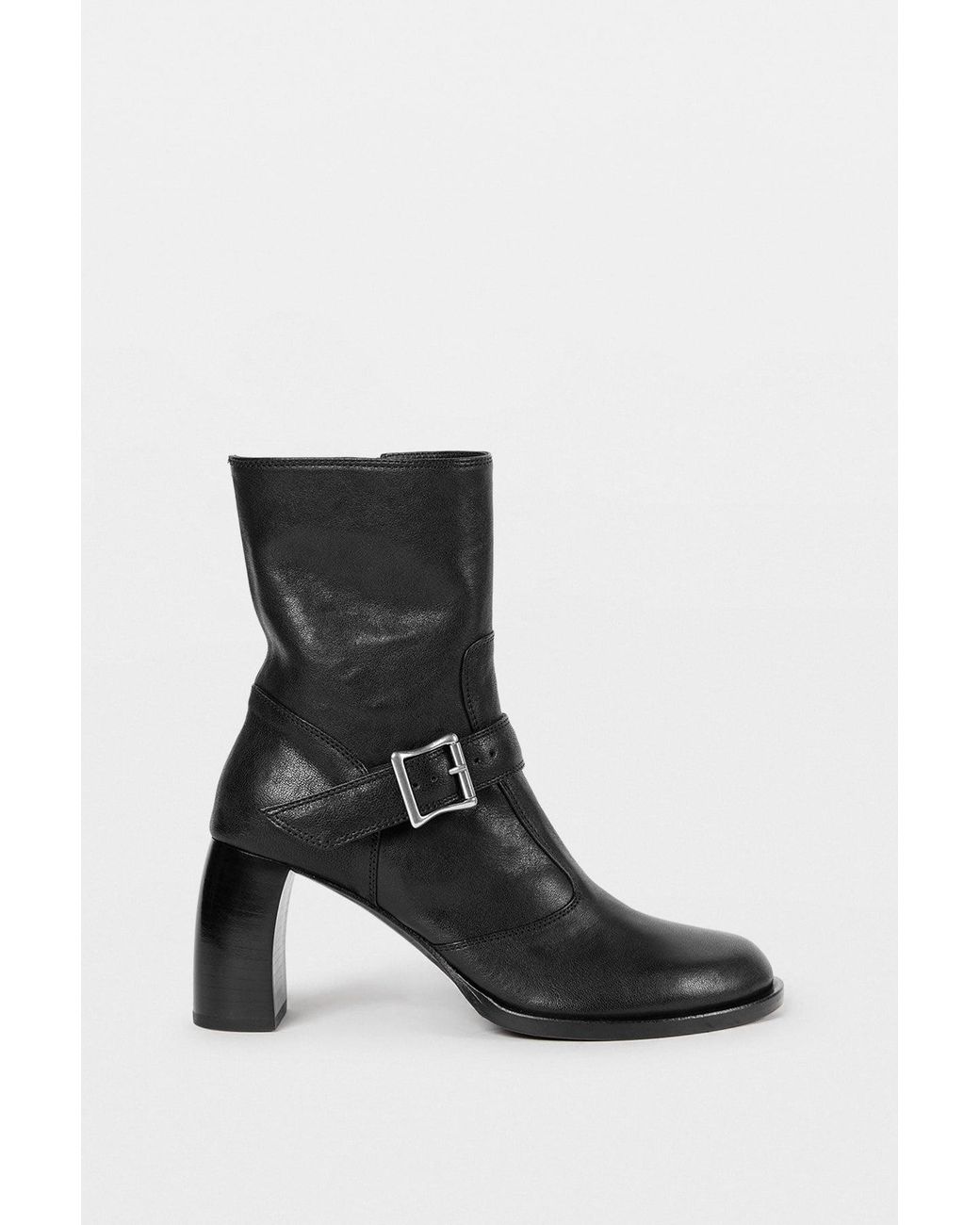 Ann Demeulemeester Black Klarissa Heeled Ankle Boots With Belt