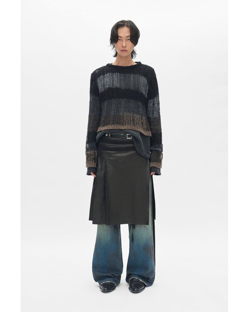 ANN DEMEULEMEESTER ドライバーズニット 黒 XXS 女性用ニットウェア