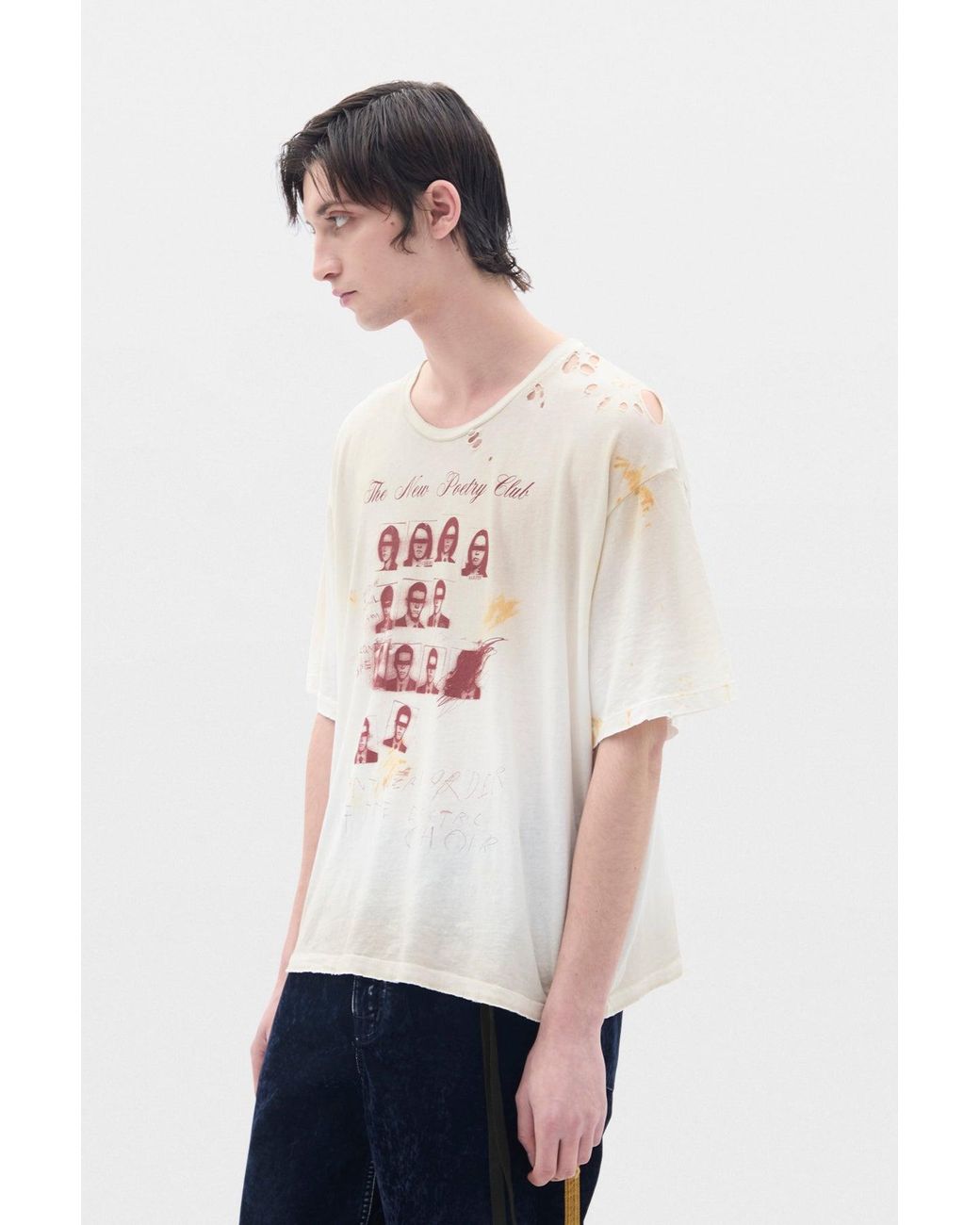 Ann Demeulemeester Pink Lu 'The New Poetry Club' T-Shirt for men