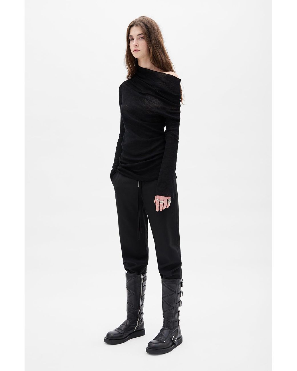Ann Demeulemeester Black Tizziana Knitted Long Sleeve Top