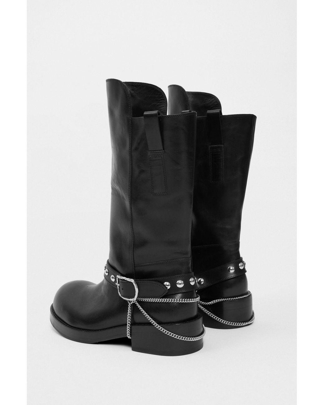 Ann Demeulemeester Black Edeed Riding Boots for men
