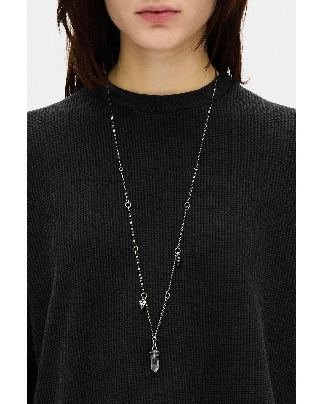 Ann Demeulemeester White Impi Necklace With Quartz