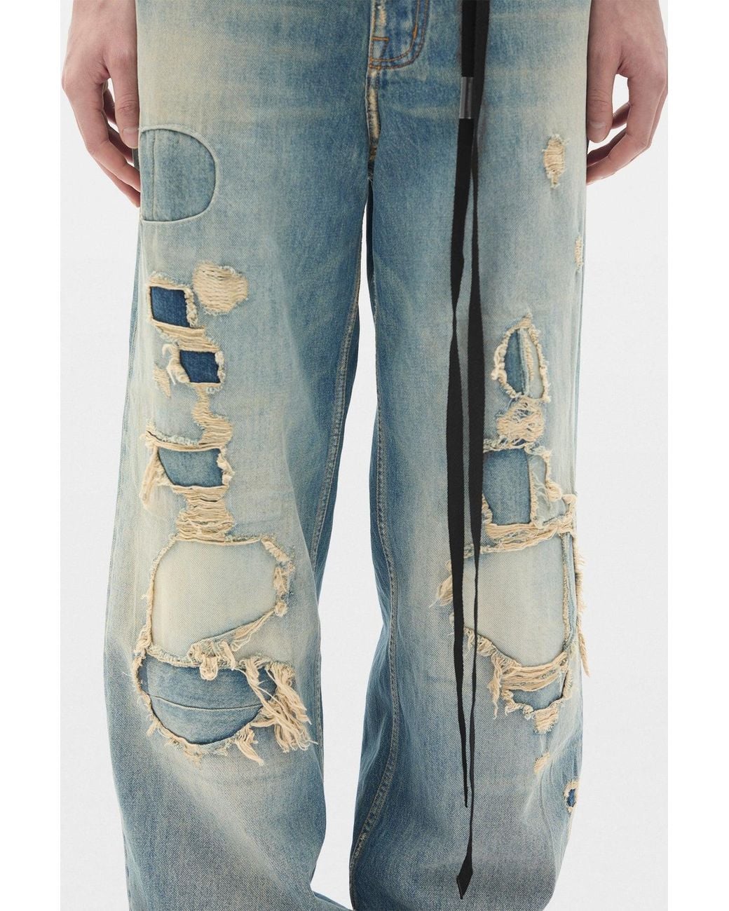 Ann Demeulemeester Blue Evan 5-Pockets Straight Leg Loose Trousers for men