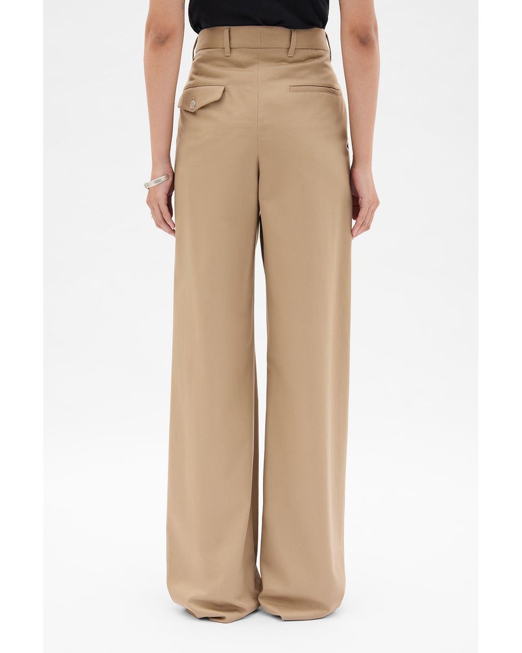 Ann Demeulemeester Brown Nouk Wide Leg Pleated Trousers