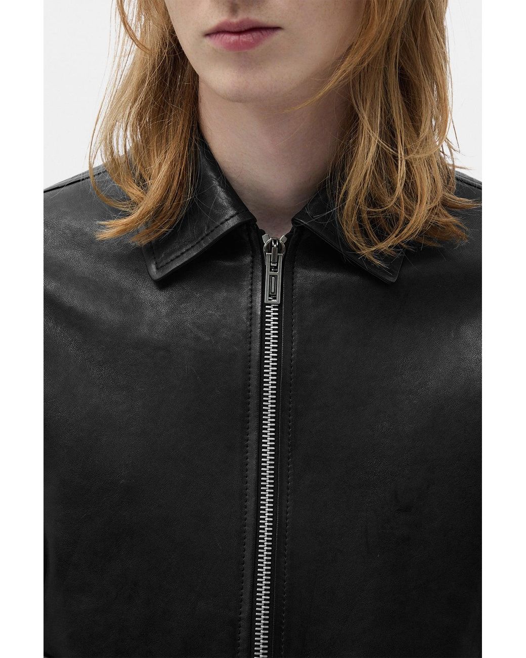Ann Demeulemeester Black Sandor Shirt Collar Zipped Caban for men