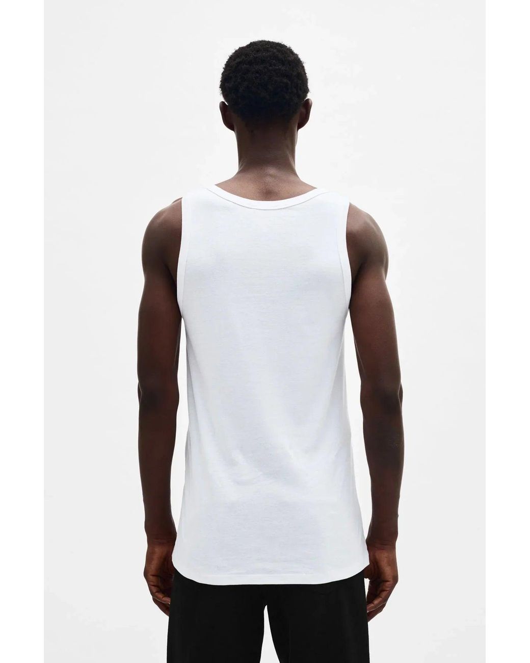 Ann Demeulemeester White Seva Printed Standard Tank Top for men