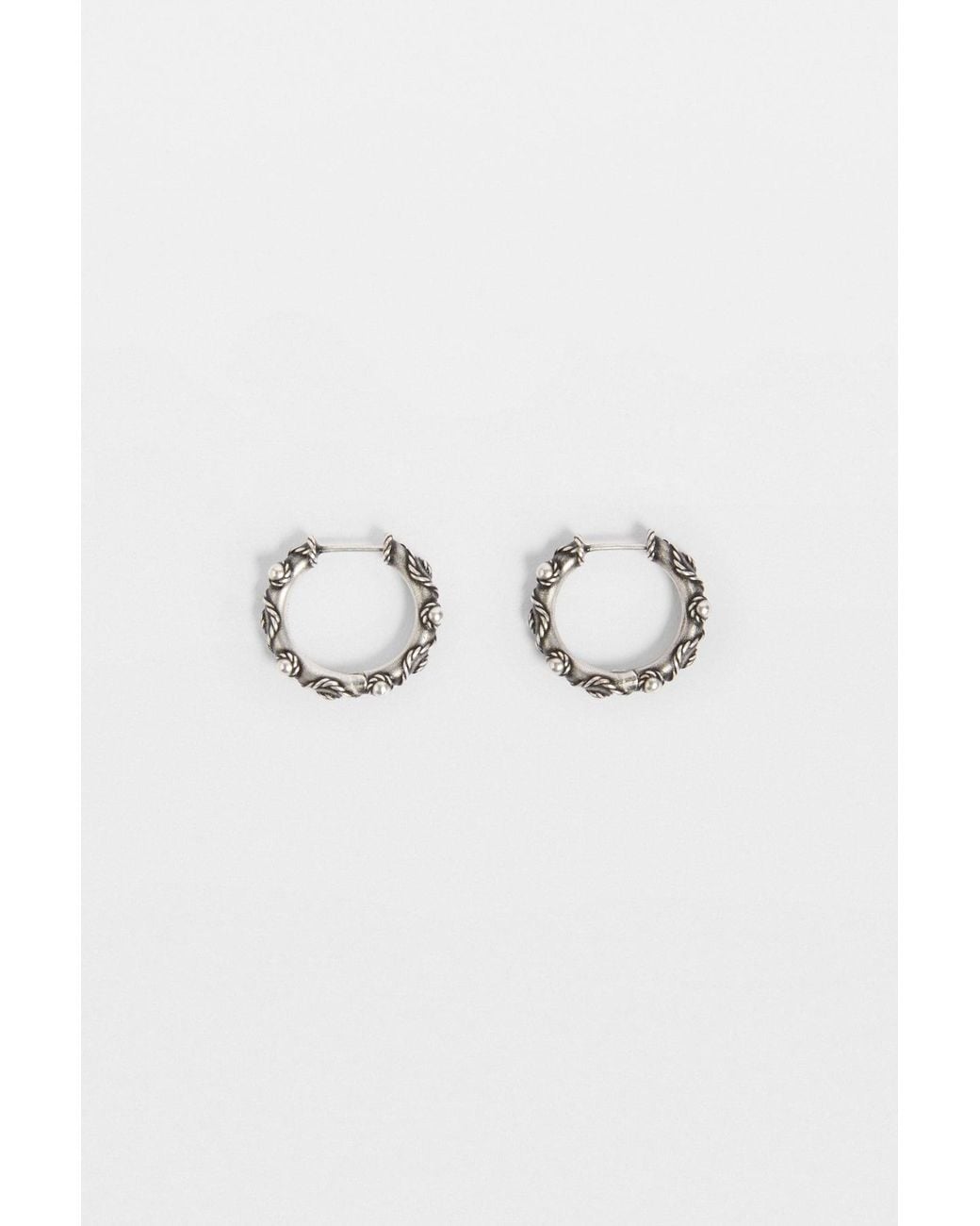 Ann Demeulemeester Natural Lone Grained Hoop Earrings