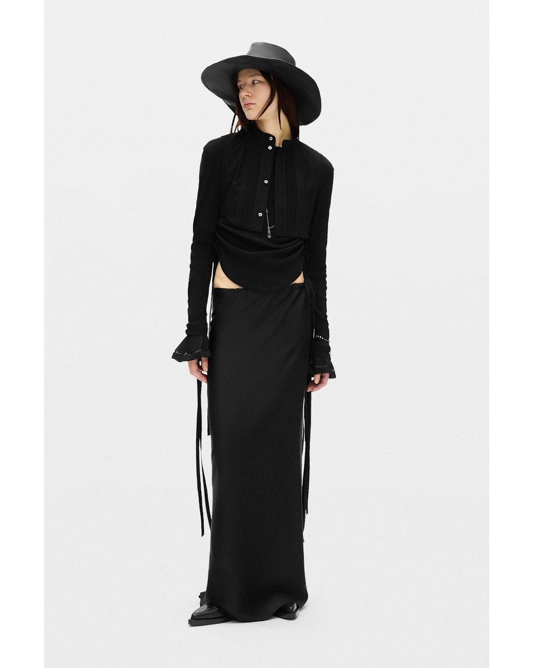 Ann Demeulemeester Black Suna Raw Edge Ruffled Cuffs