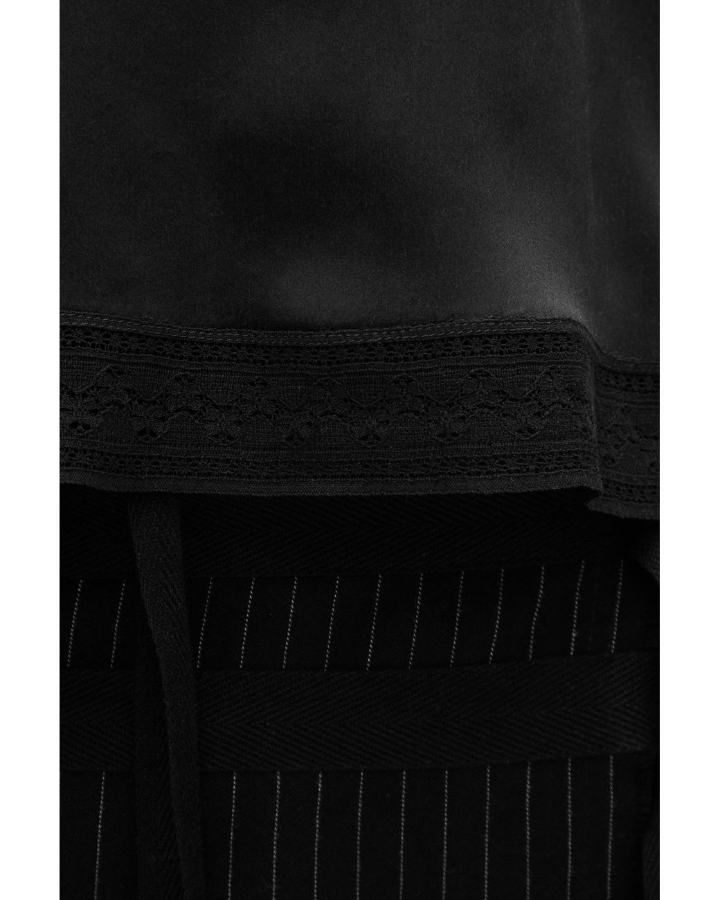 Ann Demeulemeester Black Iru Negligé Top With Long Ribbon