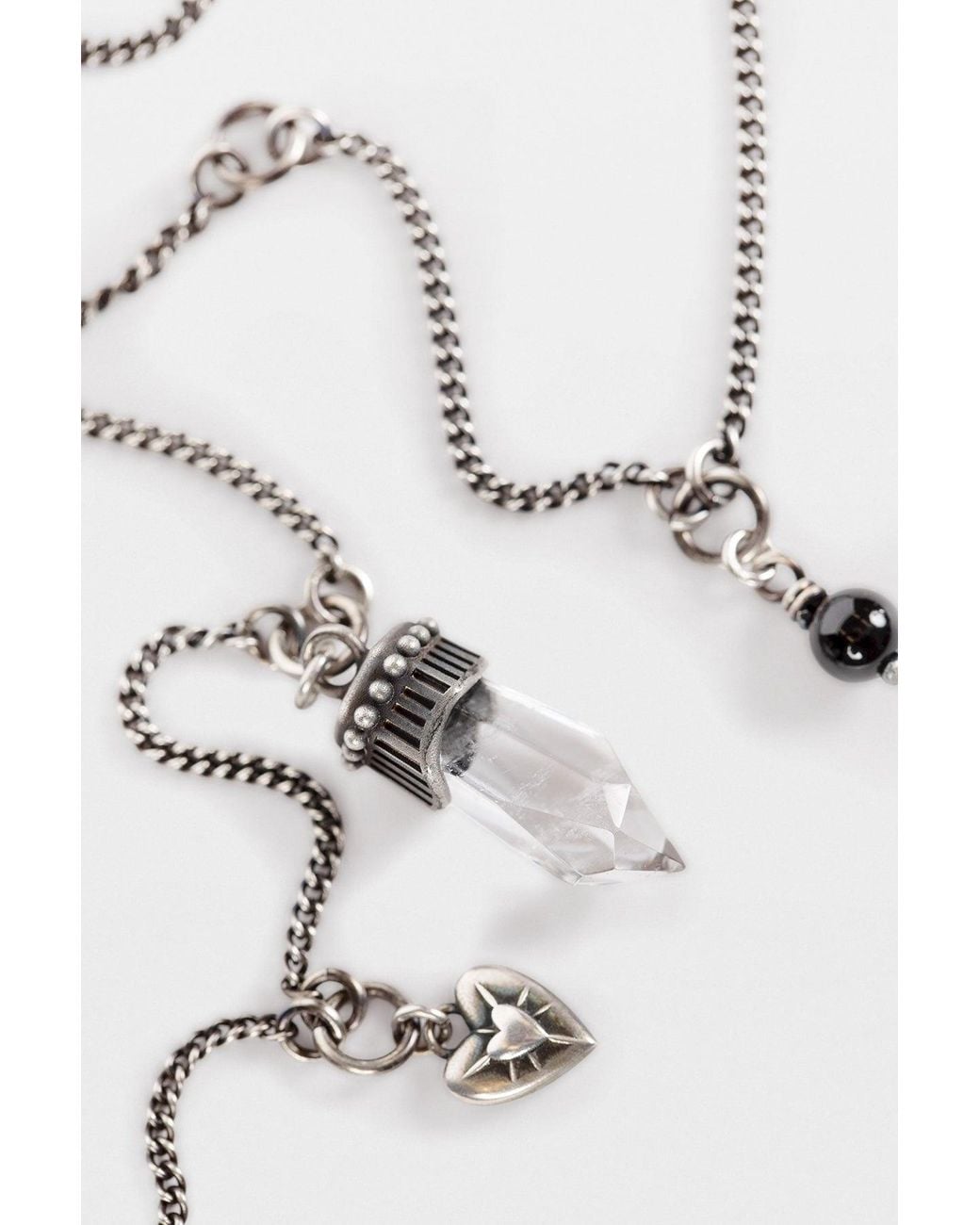 Ann Demeulemeester White Impi Necklace With Quartz