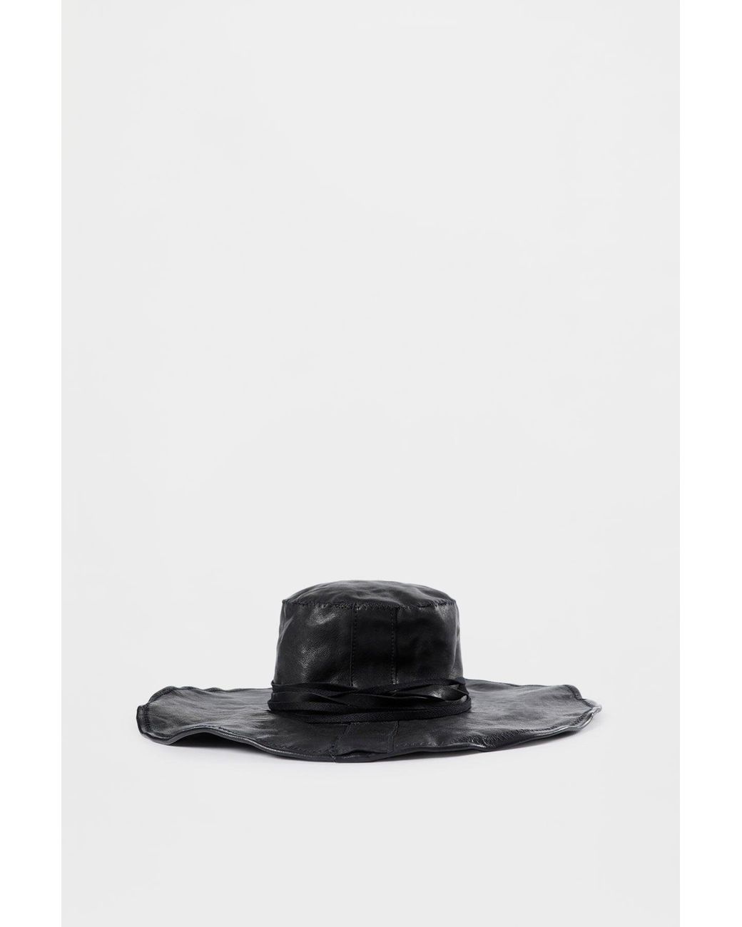 Ann Demeulemeester Tias Large Leather Hat With Studs in Black | Lyst