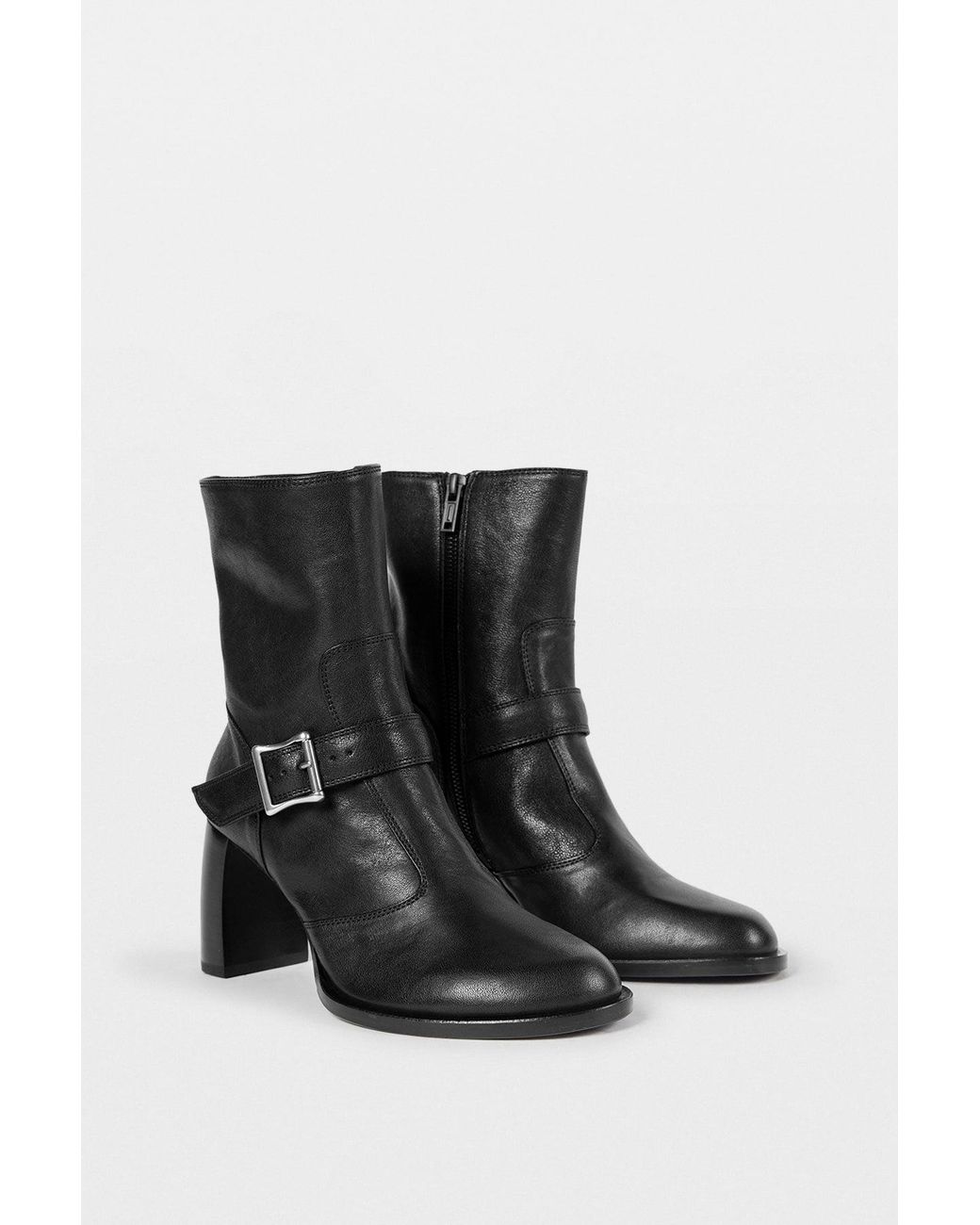Ann Demeulemeester Black Klarissa Heeled Ankle Boots With Belt