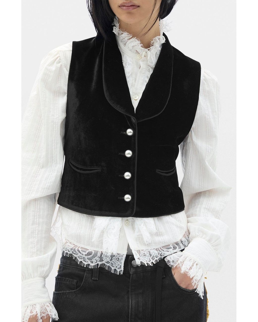 Ann Demeulemeester Black Jonatine Shawl Collar Waistcoat