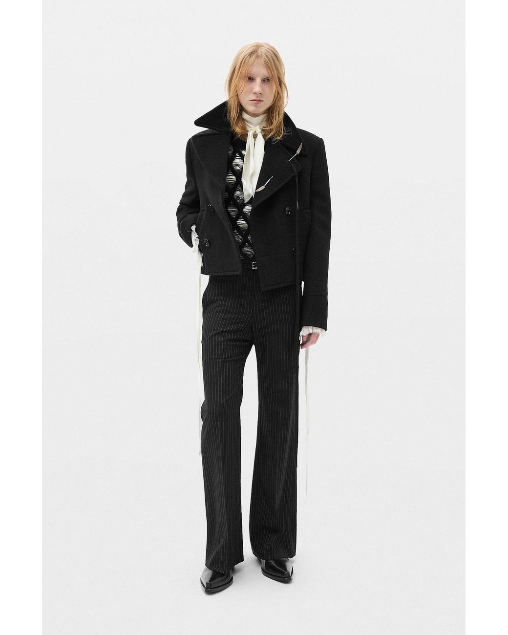 Ann Demeulemeester Black Carlos Diamond Stitch Sweater for men