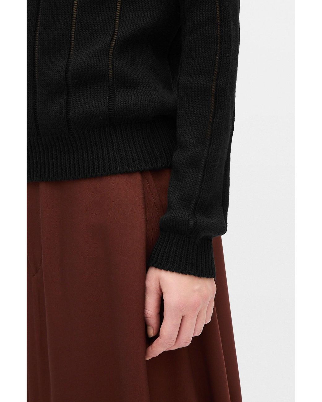 Ann Demeulemeester Black Nese Brushed Rib Open Back Sweater