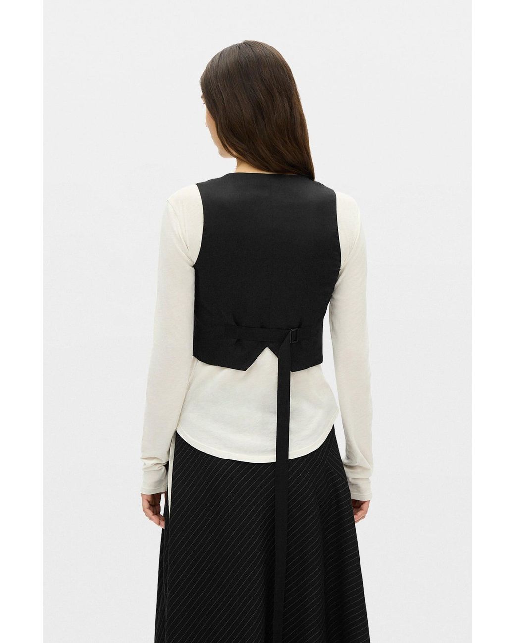Ann Demeulemeester Black Diana Fitted Micro Waistcoat