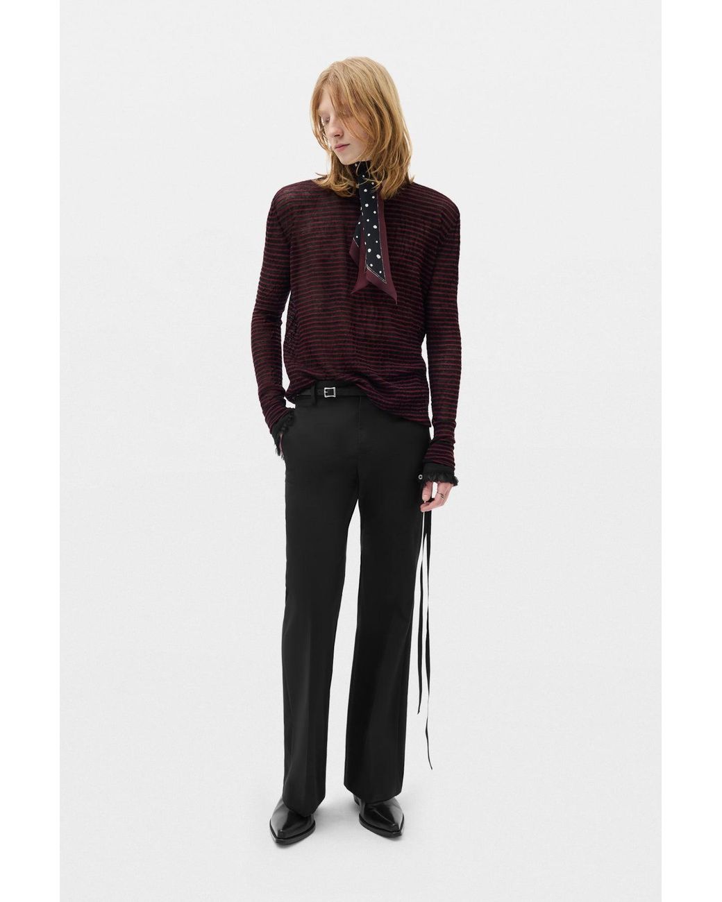Ann Demeulemeester Purple Racin Crew Neck Light Sweater for men