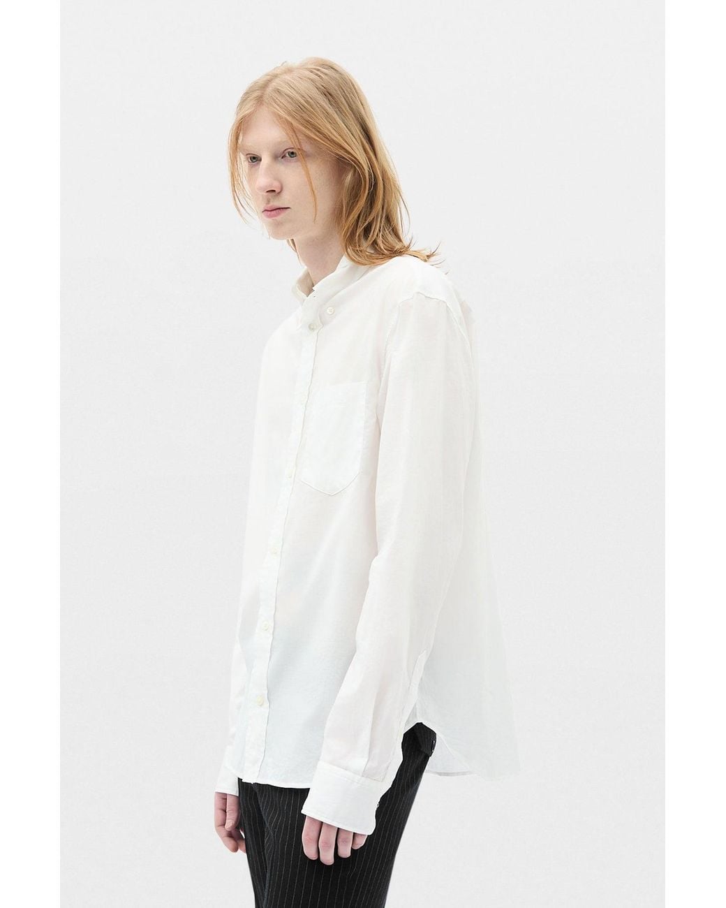 Ann Demeulemeester Black Wessel Botton Down Shirt With Monogram Embroidery for men