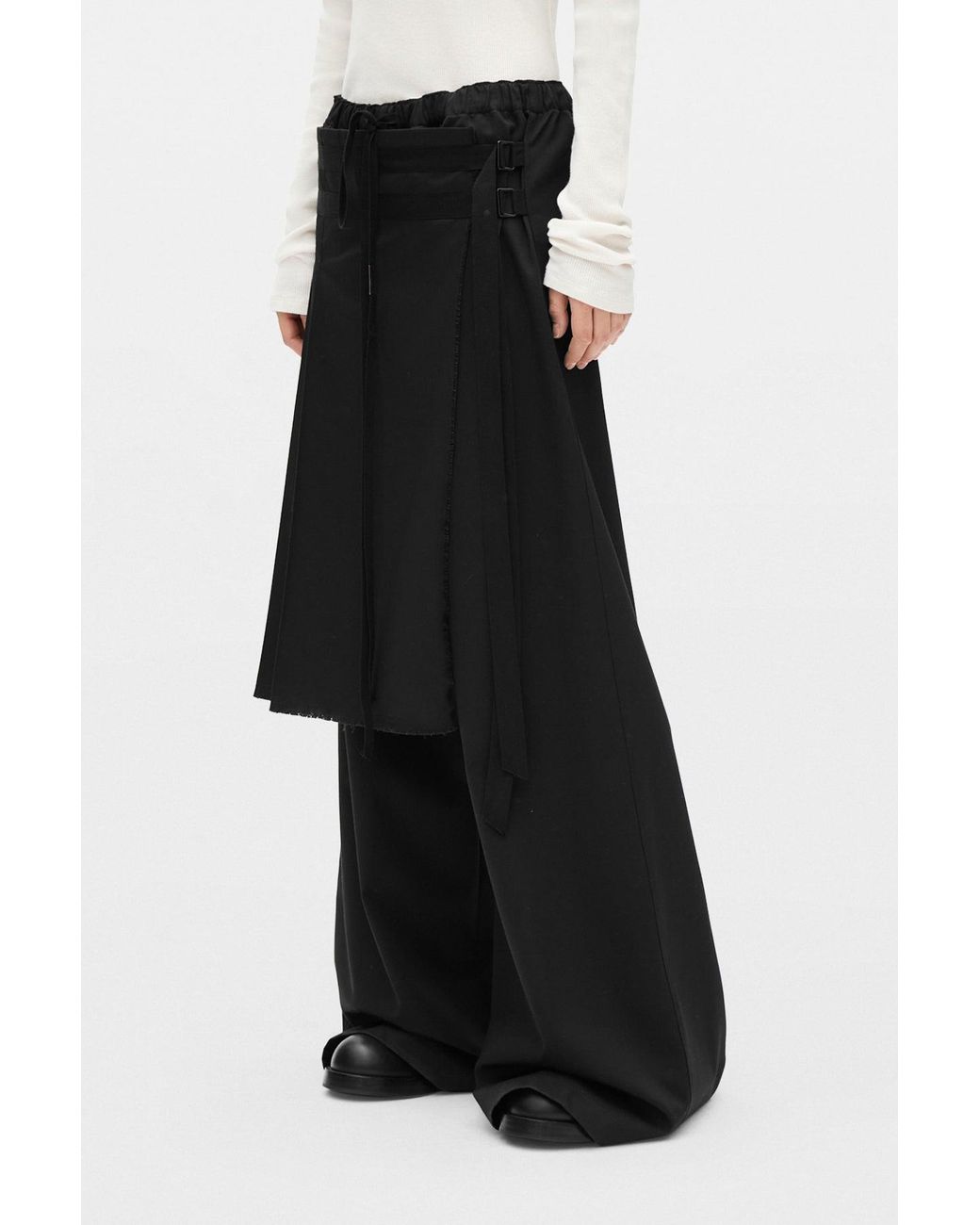 Ann Demeulemeester Black Marke Apron Lounge Pants