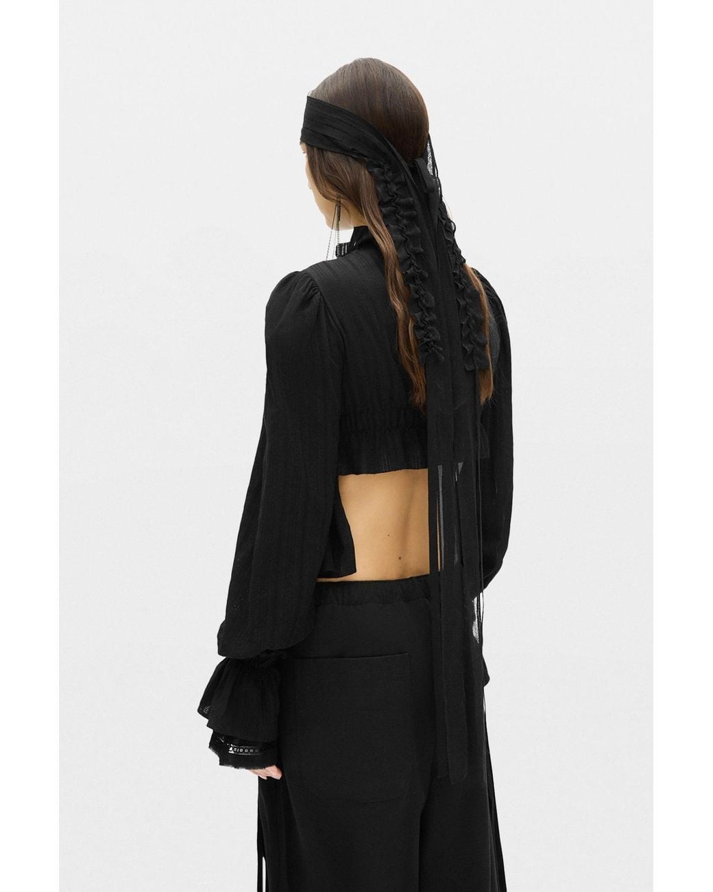 Ann Demeulemeester Black Joella Decorative Tulle Band