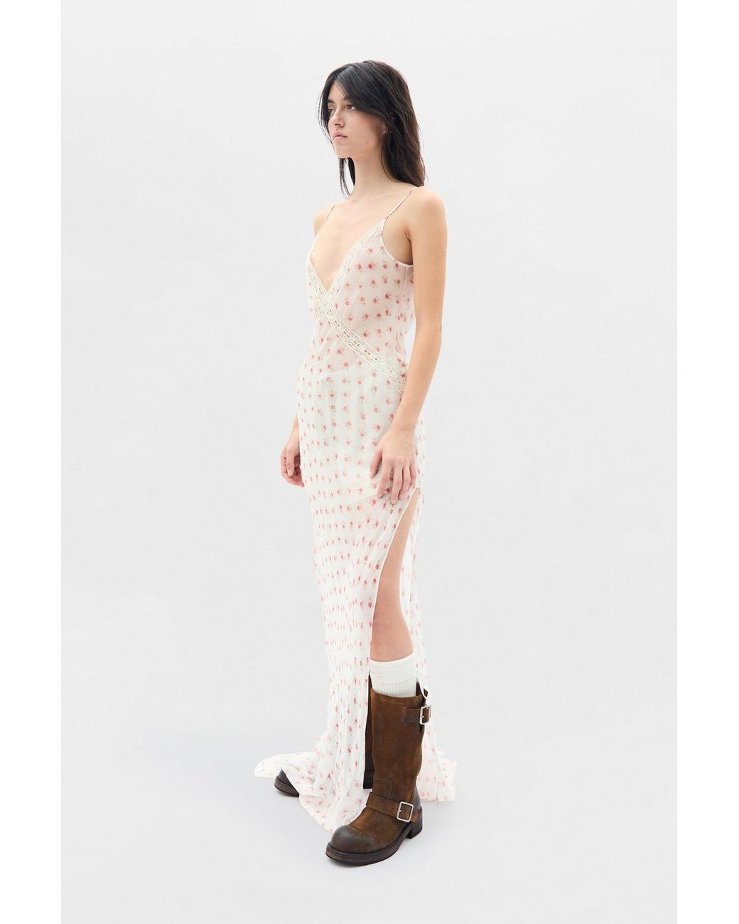 Ann Demeulemeester White Lala X-Long Bias Dress