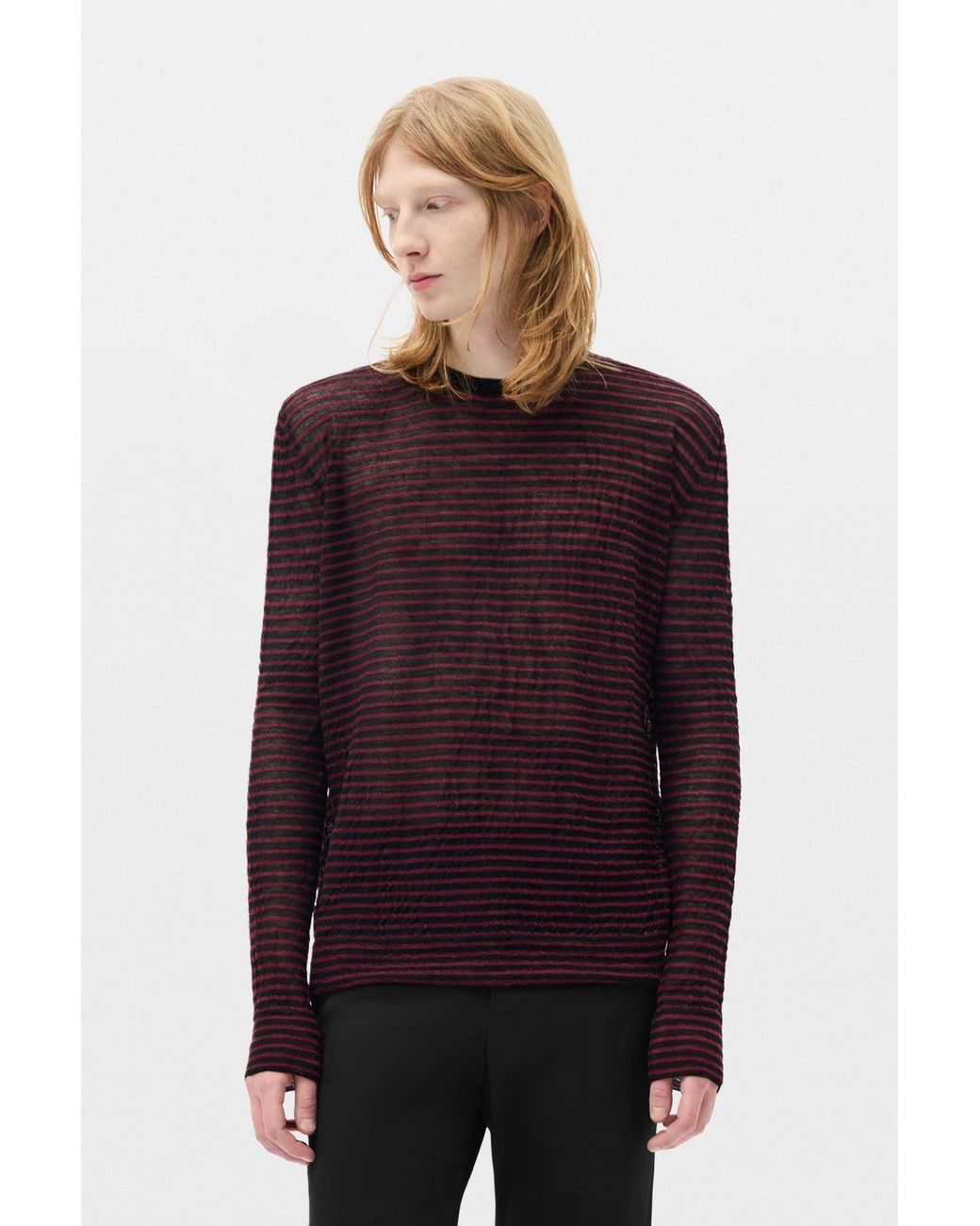 Ann Demeulemeester Purple Racin Crew Neck Light Sweater for men