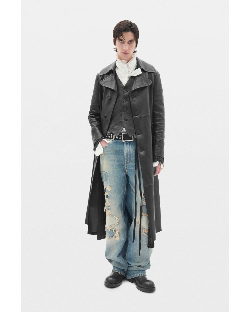 Ann Demeulemeester Blue Evan 5-Pockets Straight Leg Loose Trousers for men
