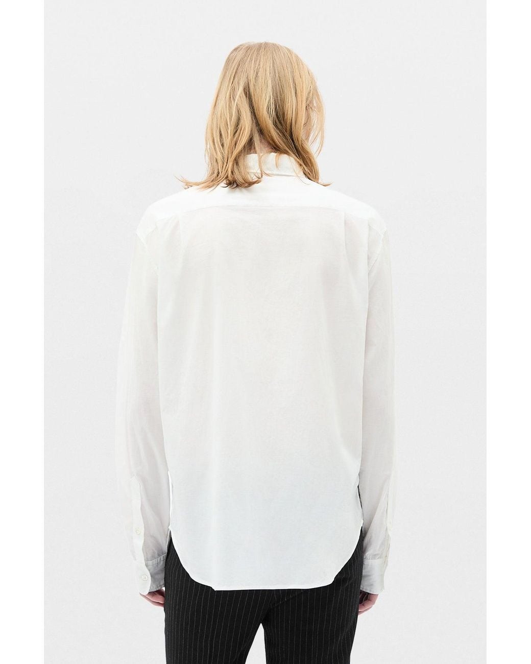 Ann Demeulemeester Black Wessel Botton Down Shirt With Monogram Embroidery for men