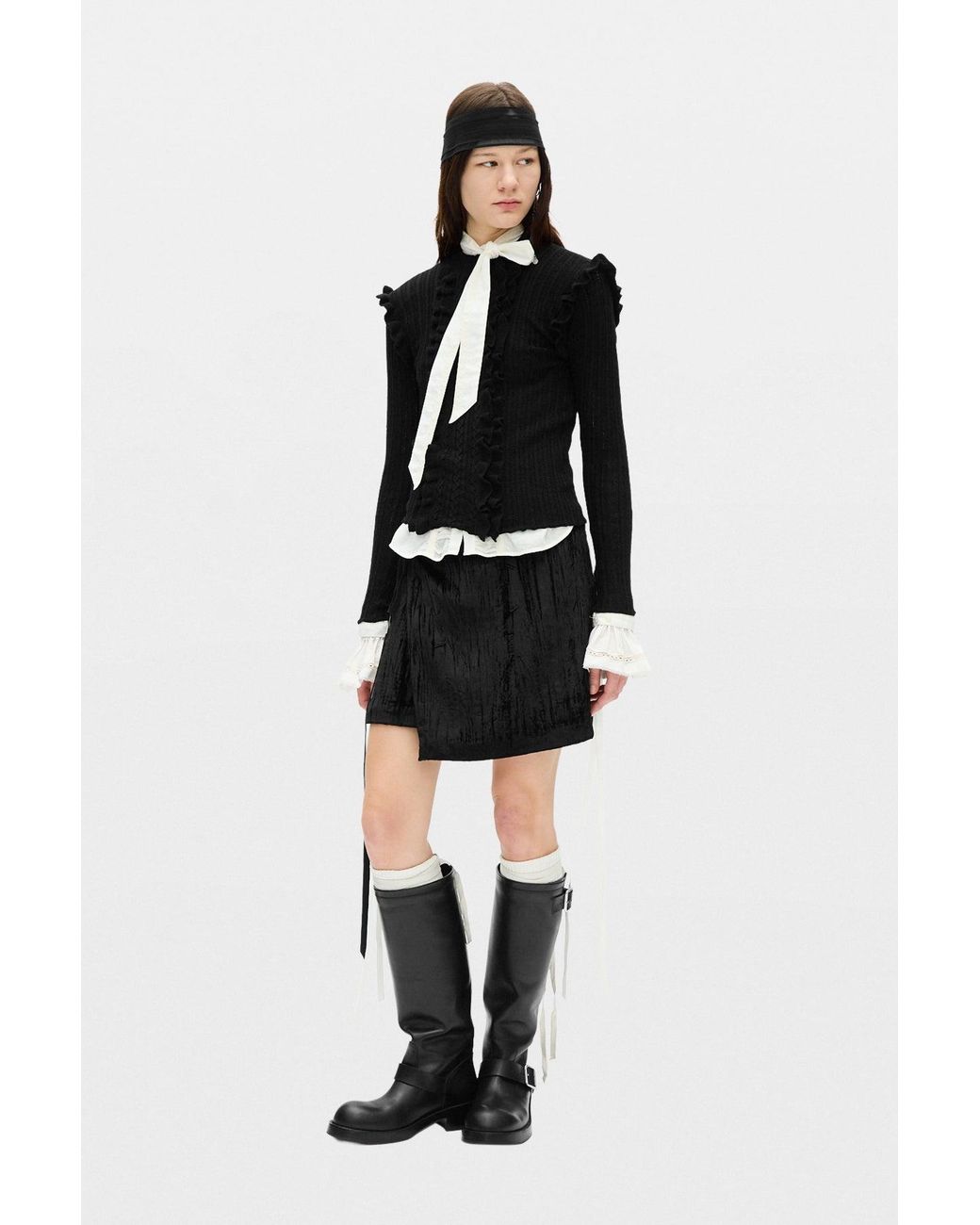 Ann Demeulemeester Black Jolien Mini Wrap Skirt