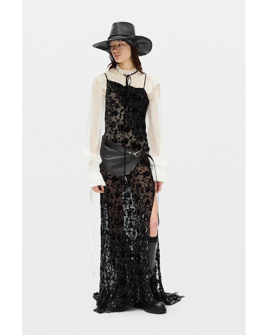 Ann Demeulemeester Black The Aaricia Long Bias Slip Dress