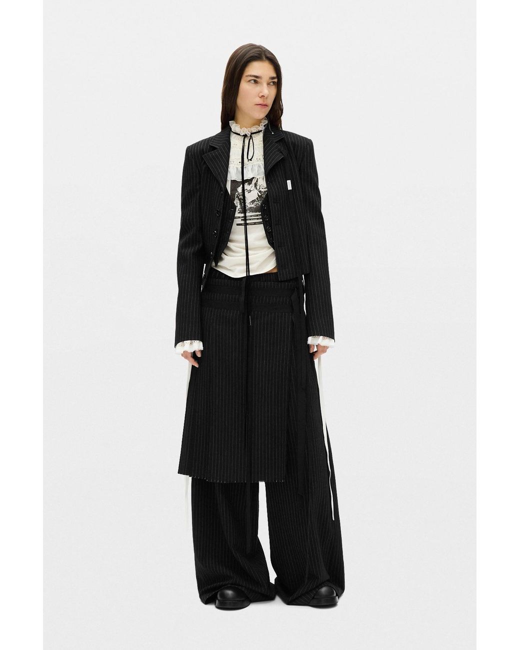 Ann Demeulemeester Black Suna Raw Edge Ruffled Cuffs