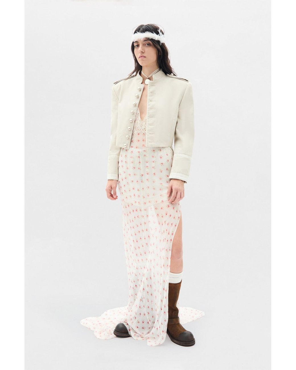 Ann Demeulemeester White Lala X-Long Bias Dress