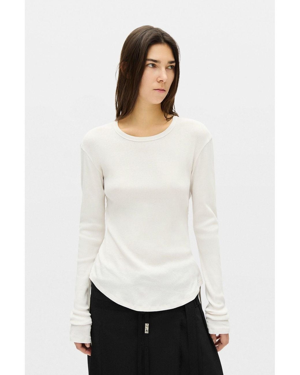Ann Demeulemeester Natural Dot Wrinkled Cropped Top