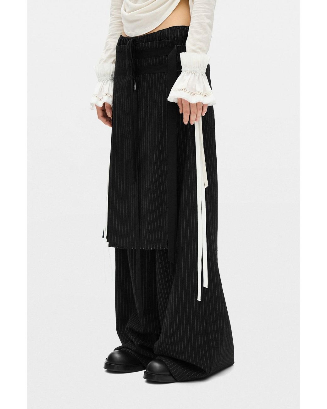 Ann Demeulemeester Black Suna Raw Edge Ruffled Cuffs
