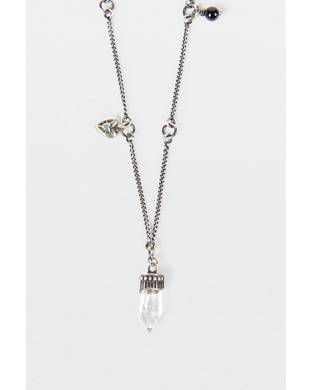 Ann Demeulemeester White Impi Necklace With Quartz
