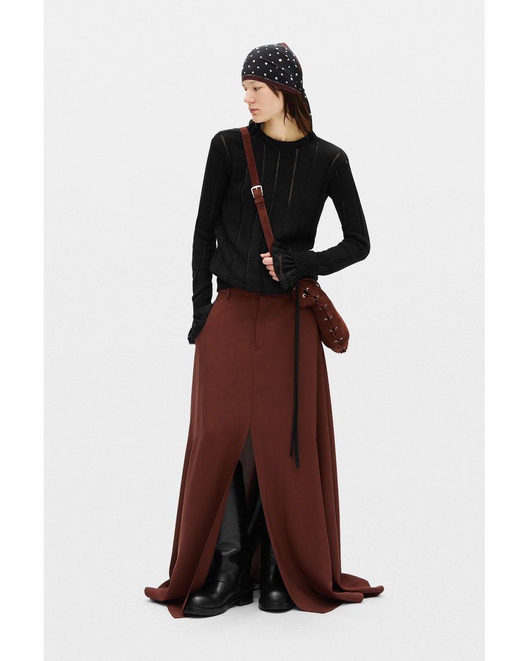Ann Demeulemeester Black Nese Brushed Rib Open Back Sweater