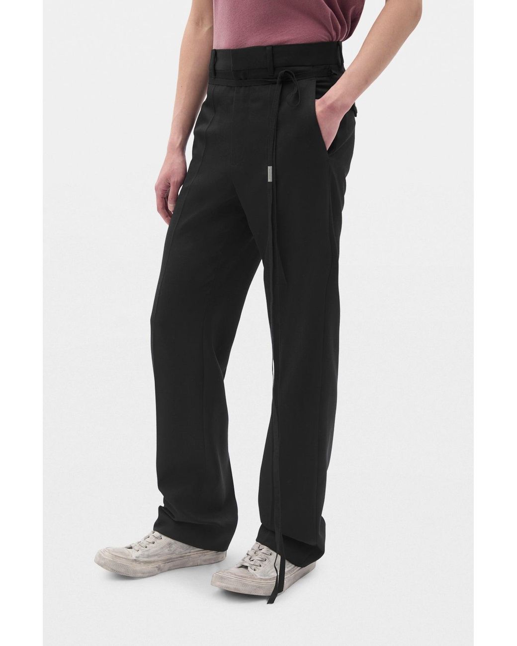 Ann Demeulemeester Multicolor Rubert Classic Trousers With Ribbon Belt for men