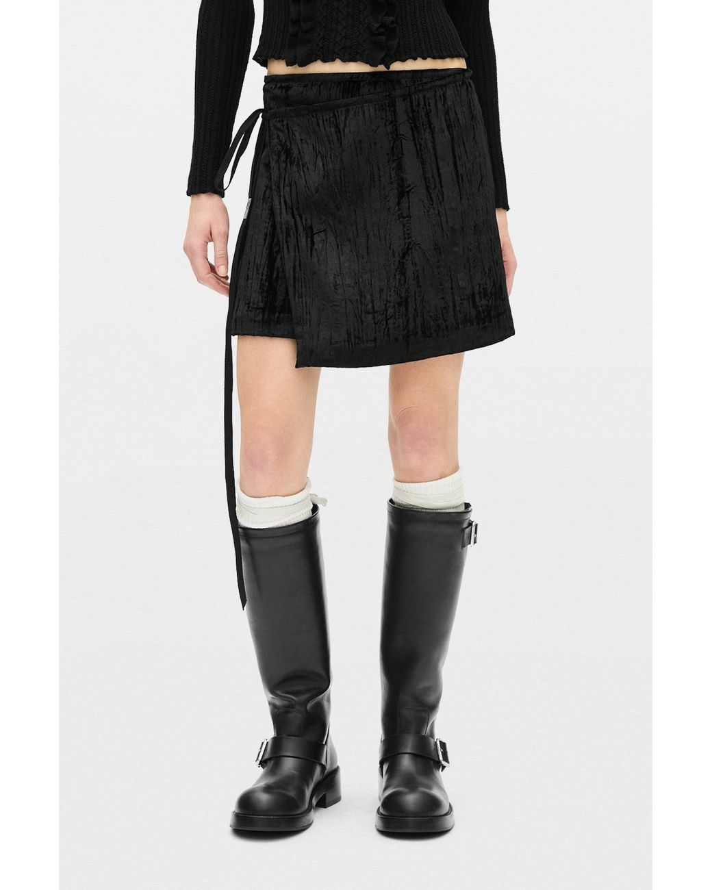 Ann Demeulemeester Black Jolien Mini Wrap Skirt