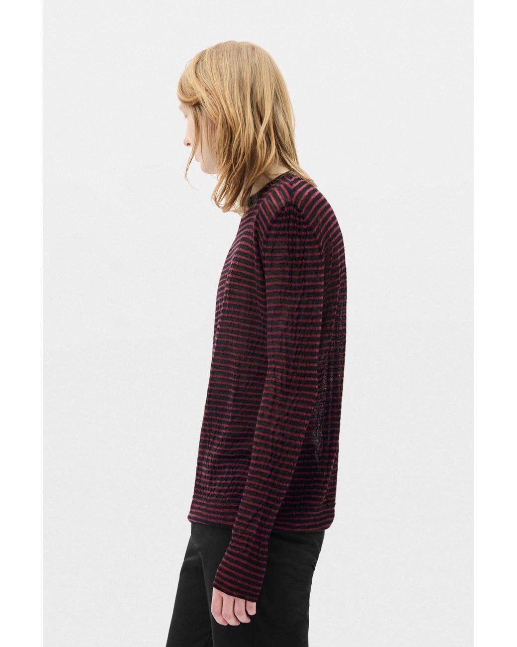 Ann Demeulemeester Purple Racin Crew Neck Light Sweater for men
