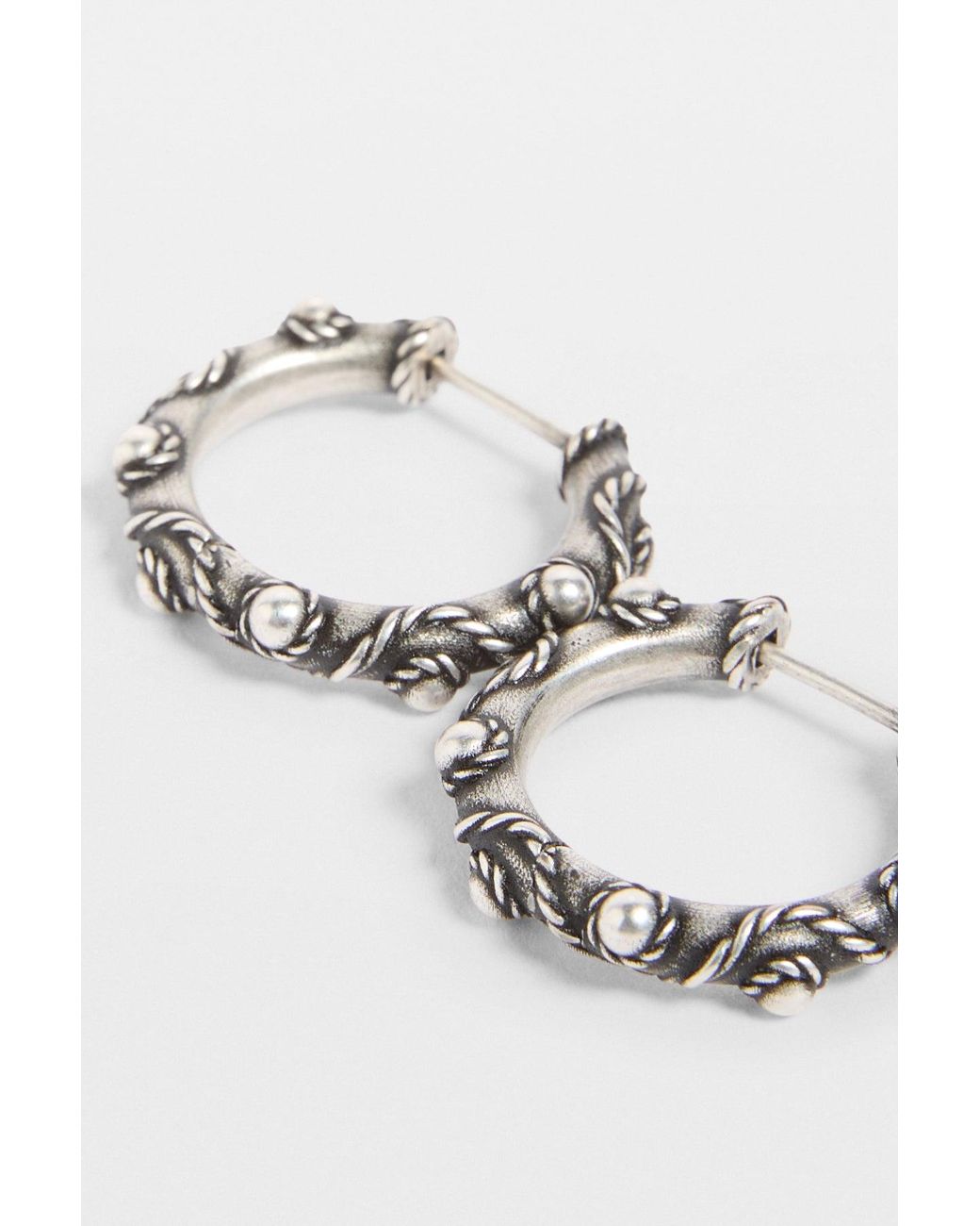 Ann Demeulemeester Natural Lone Grained Hoop Earrings