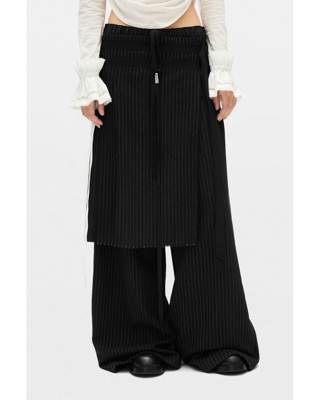 Ann Demeulemeester Black Suna Raw Edge Ruffled Cuffs