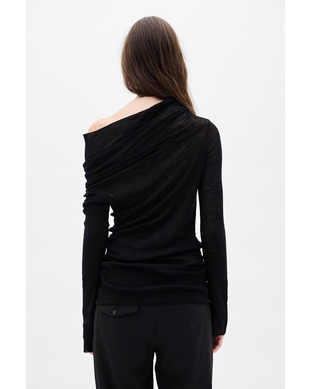 Ann Demeulemeester Black Tizziana Knitted Long Sleeve Top