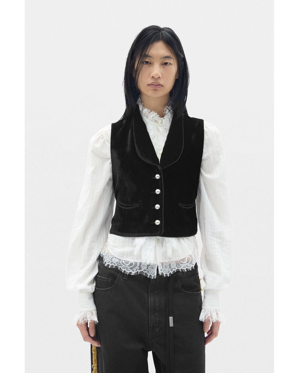 Ann Demeulemeester Black Jonatine Shawl Collar Waistcoat