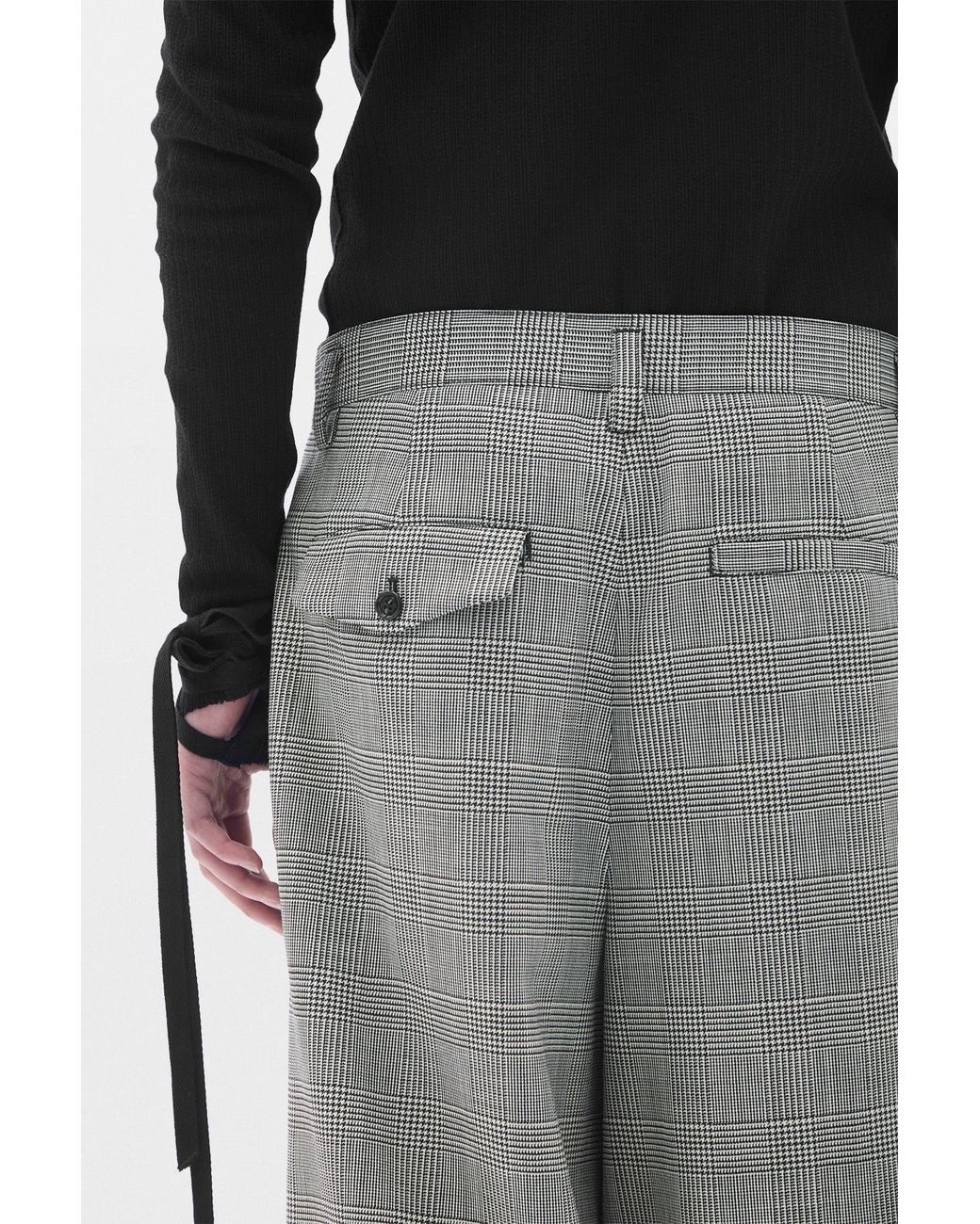 Ann Demeulemeester Gray Haroldwide Leg Cropped Trousers With Edge Lining Border for men