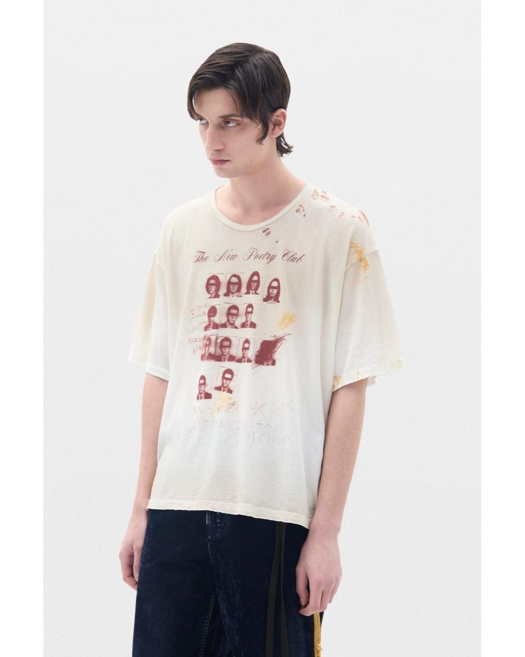 Ann Demeulemeester Pink Lu 'The New Poetry Club' T-Shirt for men