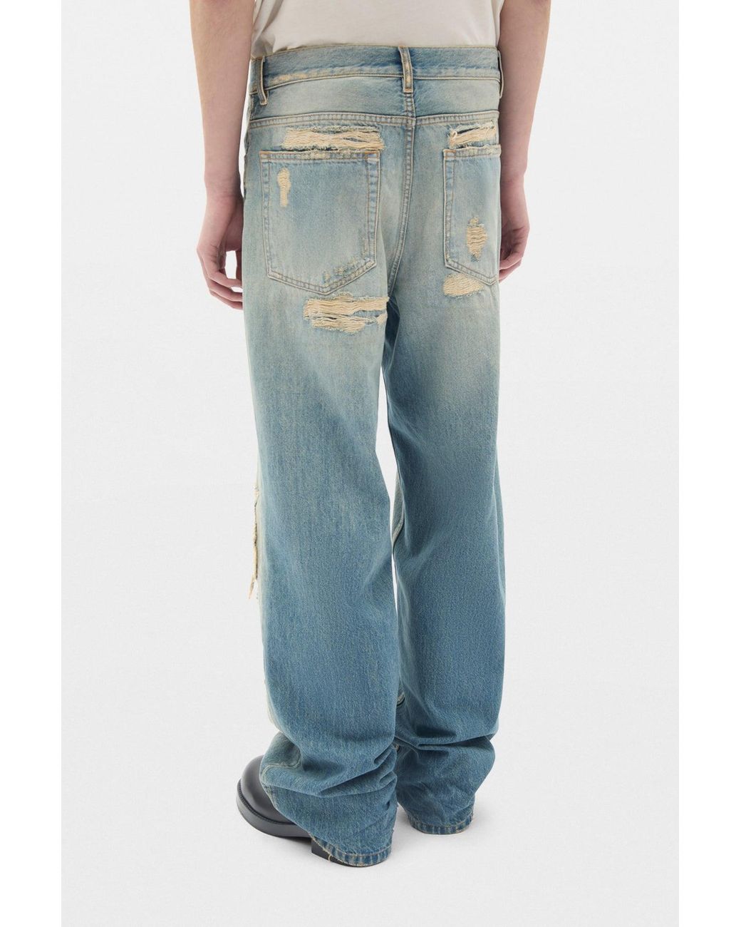 Ann Demeulemeester Blue Evan 5-Pockets Straight Leg Loose Trousers for men