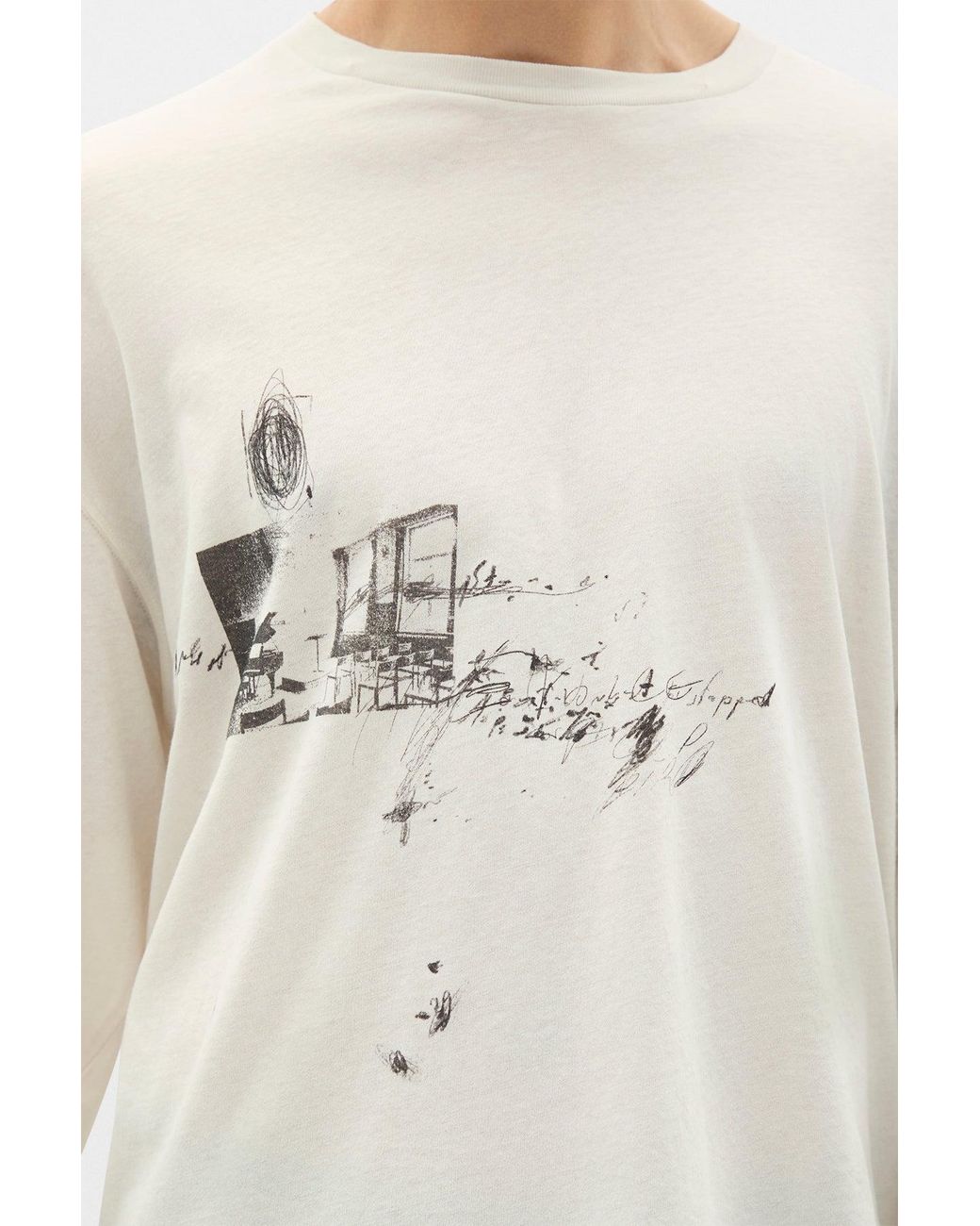 Ann Demeulemeester Natural Emil Relax Fit Long Sleeve Boxy T-Shirt for men