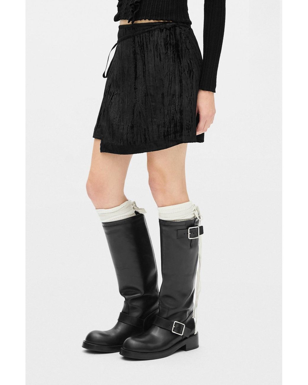 Ann Demeulemeester Black Jolien Mini Wrap Skirt