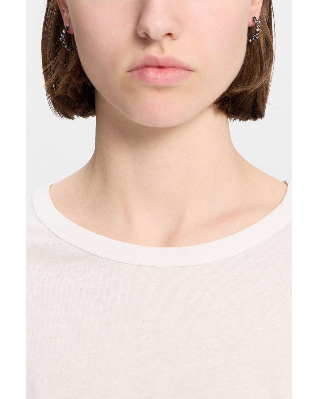 Ann Demeulemeester Natural Lone Grained Hoop Earrings